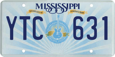MS license plate YTC631