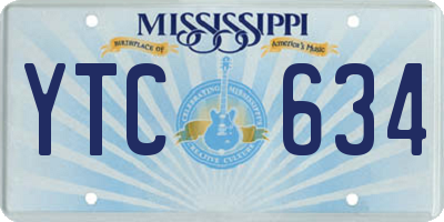 MS license plate YTC634