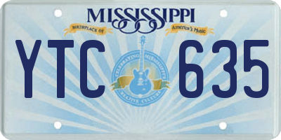 MS license plate YTC635