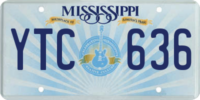 MS license plate YTC636