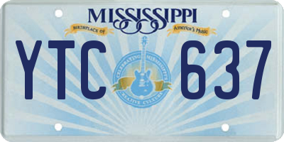 MS license plate YTC637