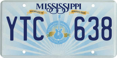 MS license plate YTC638