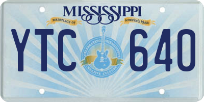 MS license plate YTC640