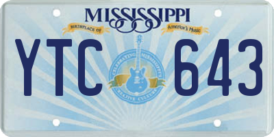 MS license plate YTC643