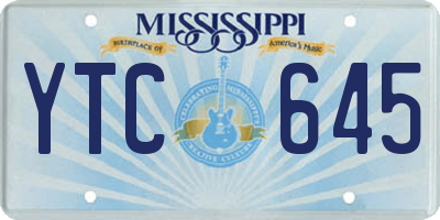 MS license plate YTC645