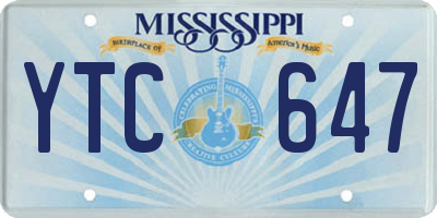 MS license plate YTC647