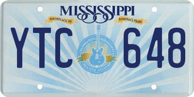 MS license plate YTC648