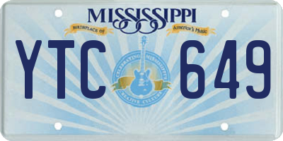 MS license plate YTC649