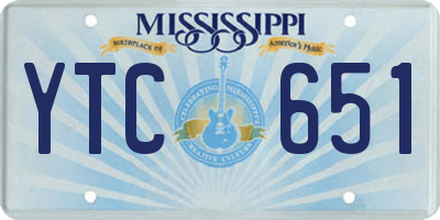 MS license plate YTC651