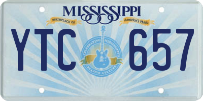 MS license plate YTC657