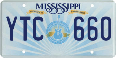 MS license plate YTC660