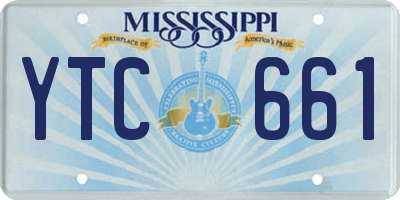 MS license plate YTC661