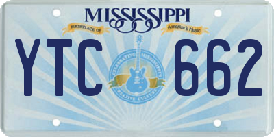 MS license plate YTC662