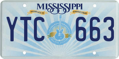 MS license plate YTC663