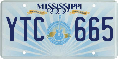 MS license plate YTC665