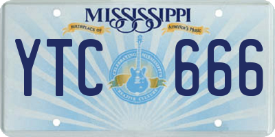 MS license plate YTC666
