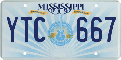 MS license plate YTC667