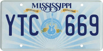 MS license plate YTC669