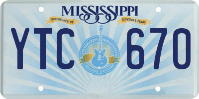 MS license plate YTC670