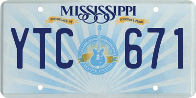 MS license plate YTC671