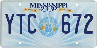 MS license plate YTC672