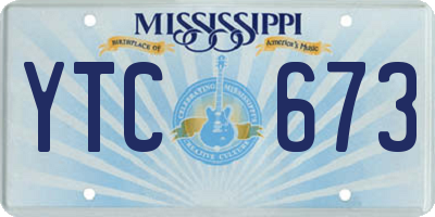 MS license plate YTC673
