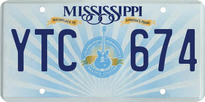 MS license plate YTC674