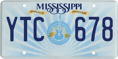 MS license plate YTC678