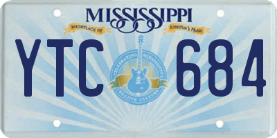 MS license plate YTC684