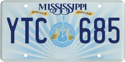 MS license plate YTC685