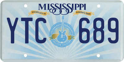 MS license plate YTC689