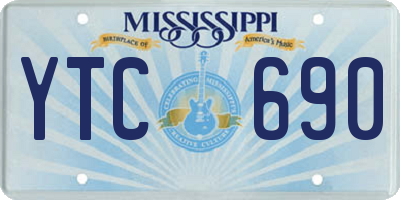MS license plate YTC690