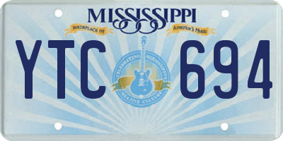 MS license plate YTC694