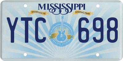 MS license plate YTC698