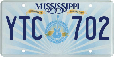MS license plate YTC702