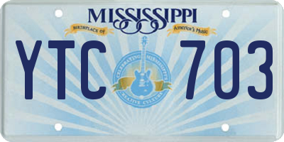 MS license plate YTC703