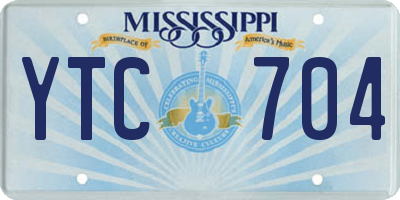MS license plate YTC704