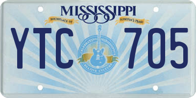 MS license plate YTC705