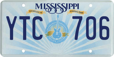 MS license plate YTC706