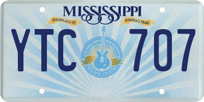 MS license plate YTC707