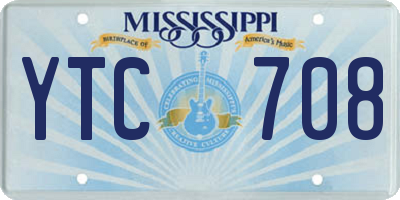 MS license plate YTC708