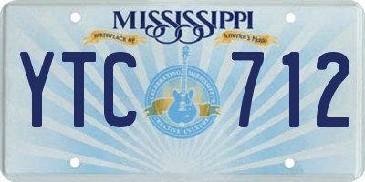 MS license plate YTC712