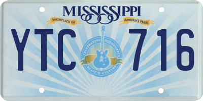 MS license plate YTC716
