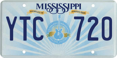 MS license plate YTC720