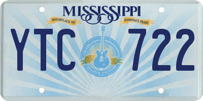MS license plate YTC722