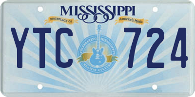 MS license plate YTC724