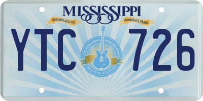 MS license plate YTC726