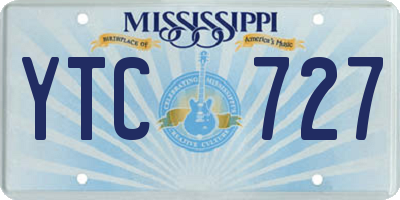 MS license plate YTC727