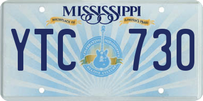 MS license plate YTC730