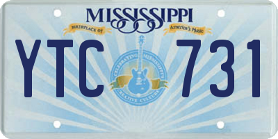 MS license plate YTC731